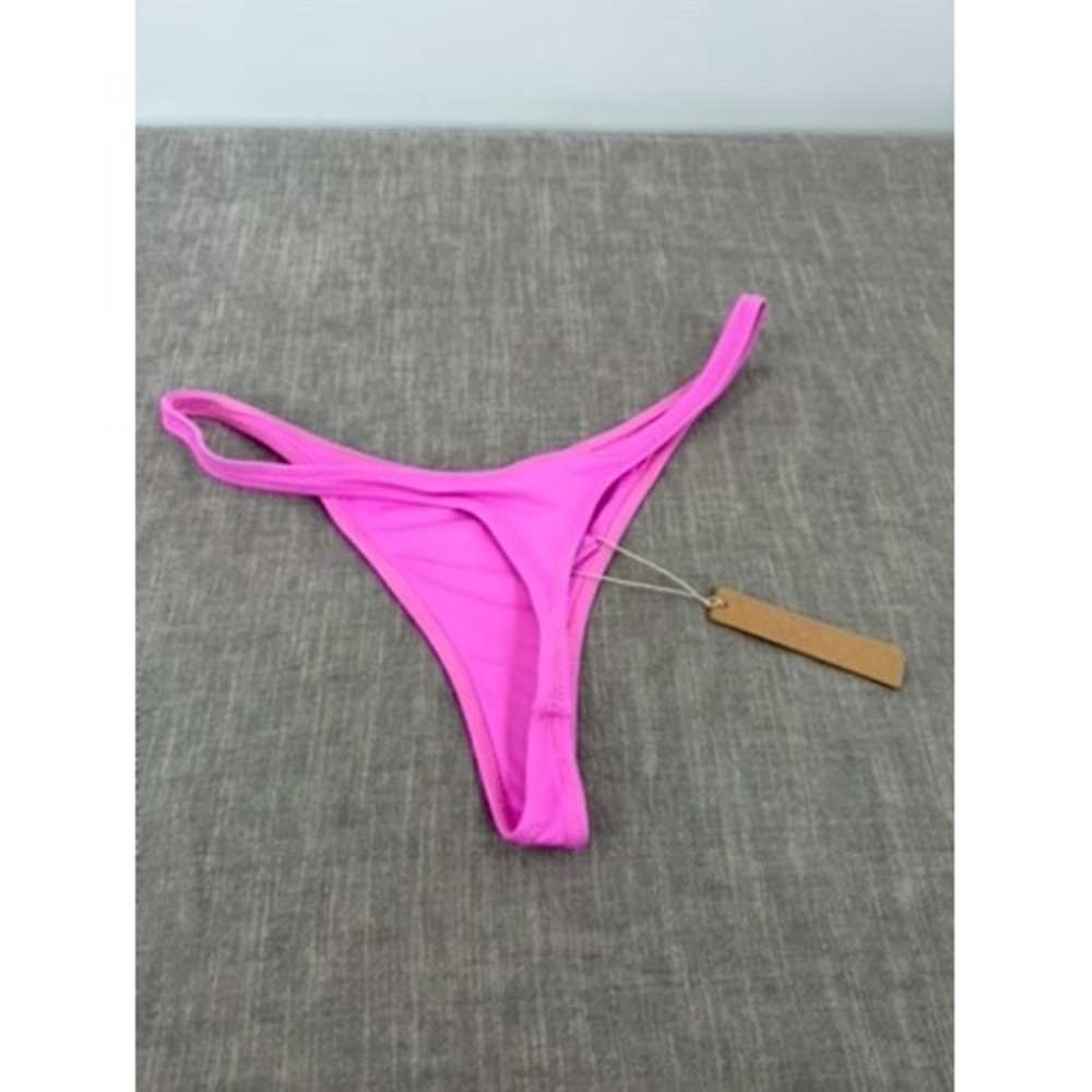 SKIMS Recycled Swim Thong Bikini Bottom Neon Orchid Pink Size S Small NWT